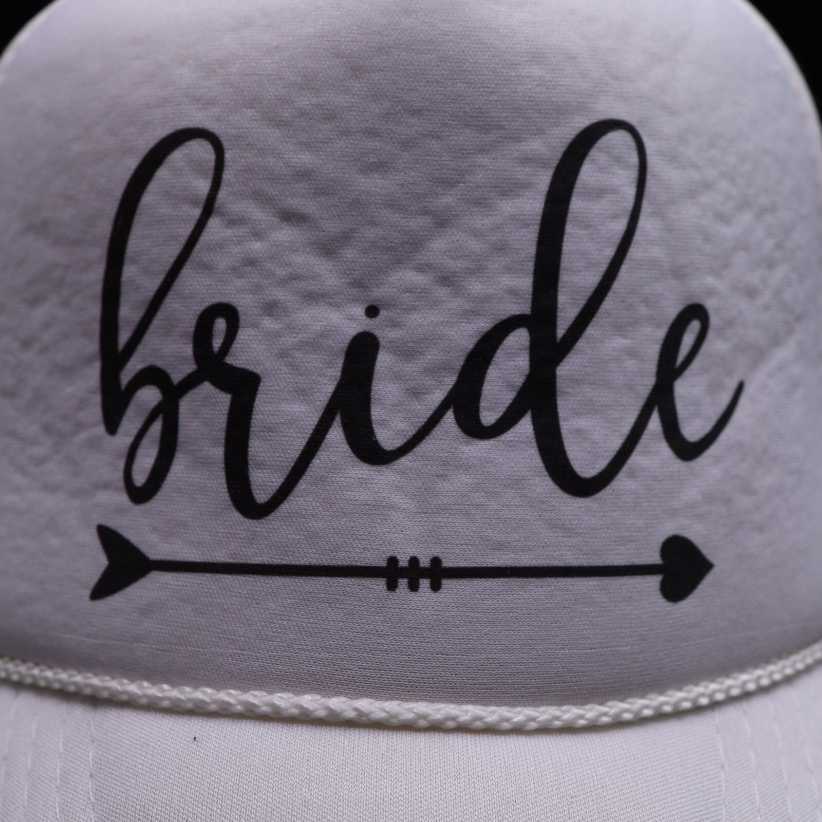 Bride Hat Cap Strap Back White Missing Top Button… - image 3