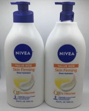 NIVEA Skin Firming Body Lotion with Q10 & Shea Butter, 33.8 Oz (2PK) DISHEVELED