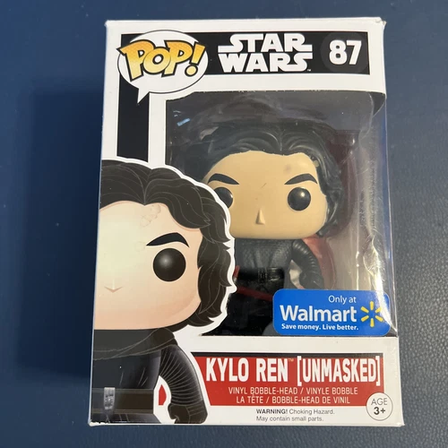 Funko POP! Star Wars Kylo Ren Unmasked Walmart Exclusive #87 Bobble-Head Used