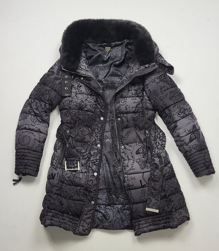 Desigual puffer Embroidered Floral Coat Jacket Parka down Size 36 S - Picture 3 of 13
