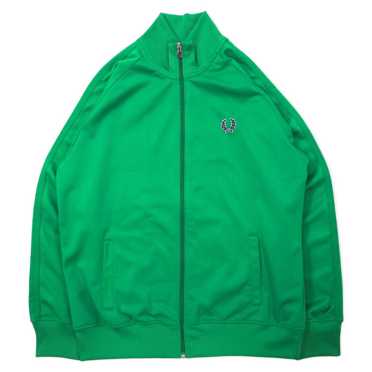 FRED PERRY Track Jacket Jersey L Green Polyester Sideline FRED PERRY Track Jacket Jersey L Green Polyester Sideline