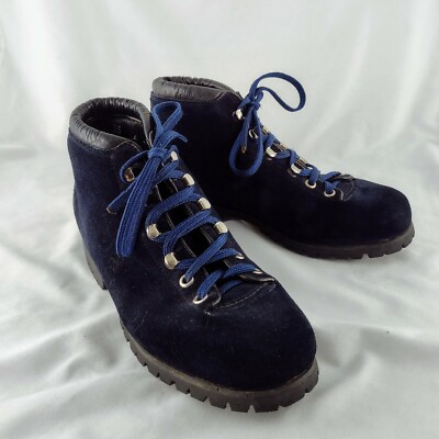 Calzaturificio Alps Fabiano Blue Suede Boots Hiking Mountaineering EU 35 US 6 N