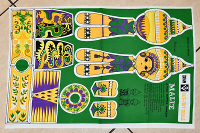 1970 BELINDA LYON'S Oxfam Tea Towel MALEE Thai Temple Dancer Pillow Toy UNUSED 