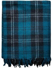 Scottish Wool Blanket Sofa Throw Tartan Ramsay Blue Plaid Outdoor Picnic Blanket