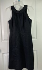 White House Black Market Dress Black Halter Ruched lined WHBM SZ: 4 S 582C