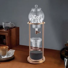 Iced Coffee Dripper Cold Brew Drip Tower Coffee Maker Stainless Steel 600ml Gold