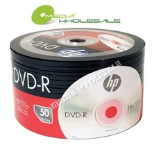 1200 HP Blank 16X DVD-R DVDR Branded Logo 4.7GB Media Disc 24x50pk