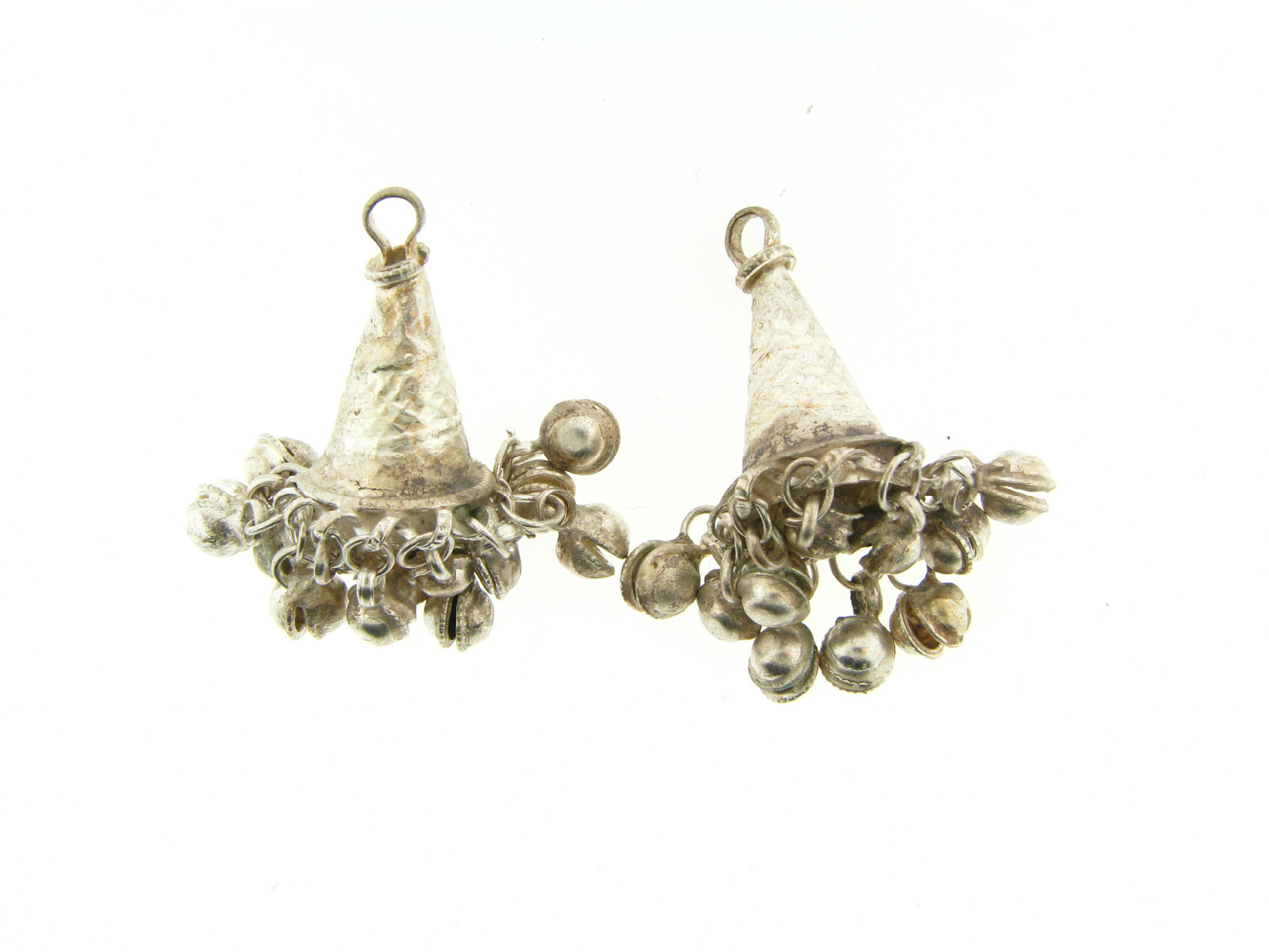 Vintage India Silver M Haskell Embossed Cylinder Multi Chime
