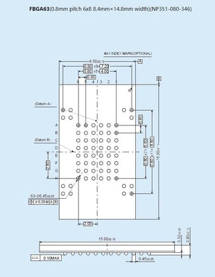 WL-FBGA63-E136-11 0.8mm pitch 6x8 Socket Adapter For Wellon Programmer #A6-28