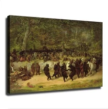 William Holbrook Beard The Bear Dance Poster Canvas Picture Printing Wall Art
