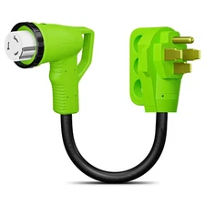 Leisure Cords RV Power Cord Adapter 50 amp Male to 50 amp twist lock 90 Degree