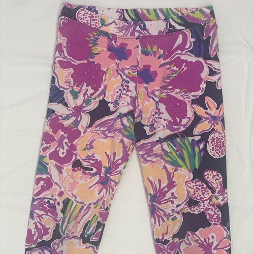 Lilly Pulitzer Girls Maia Leggings Floral Tipping Point Navy Reduce Large 8 - 10 - Picture 3 of 8
