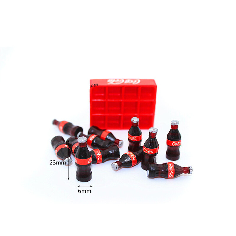 Mini 12 Coca-Cola coke Plastic Bottles With Case Miniatures