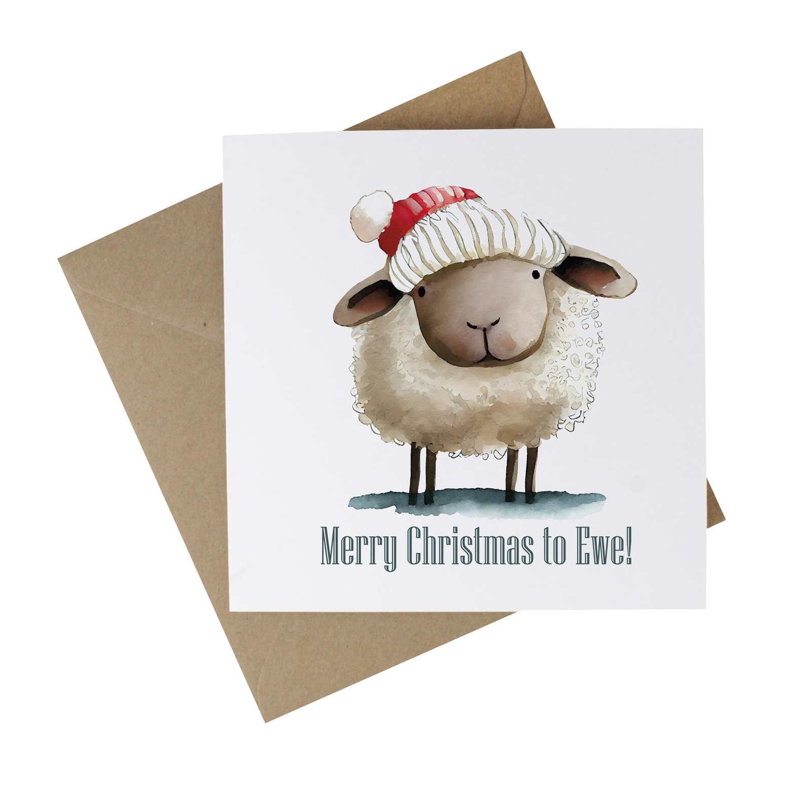 Merry Christmas Sheep Recycled Paper Cards - Festive Eco Greetings Cards 5 Pack