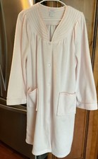 Dream Lover Lingerie Pink Fleece Vintage Robe House Coat Size 1X Snap Buttons