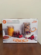 NEW Le Parfait Super Canning Storage Jars With Lid Set of 4 Made in France