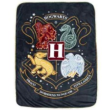 Green Harry Potter Hogwarts Crest Silk Touch 46x60 Throw Blanket