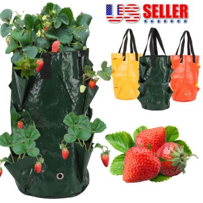Planting Grow Bags Garden Tomato Strawberry Container Hanging Planter Bag Pouch