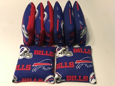 BUFFALO BILLS CORNHOLE BEAN BAGS SET OF 8 BAG TOSS GAME REGULATION CORN HOLE 