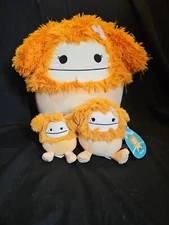 Shasta The Orange Bigfoot Squishmallows Set Of 3 Stuff Plush Bnwt 3.5 , 5 , 12 