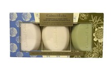 CRABTREE EVELYN ESSENTIALS SOAP TRIO LASOURCE,GOATMILK,GARDENERS BAR 6.5OZ EACH