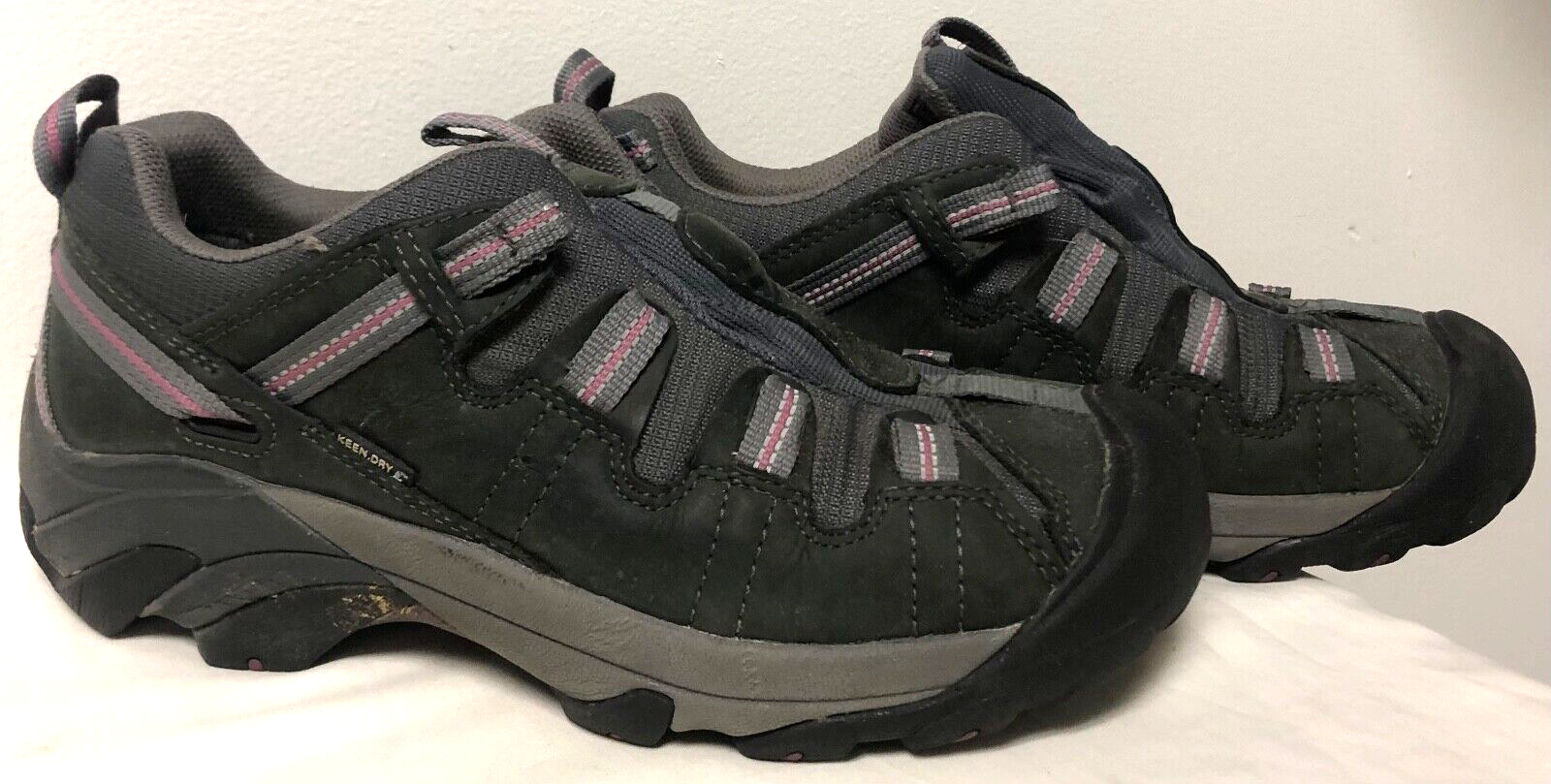 KEEN DA DONNA TARGHEE IN PELLE E RETE SECCA IMPERMEABILE GRIGIO # 5216 TAGLIA 10 40 5