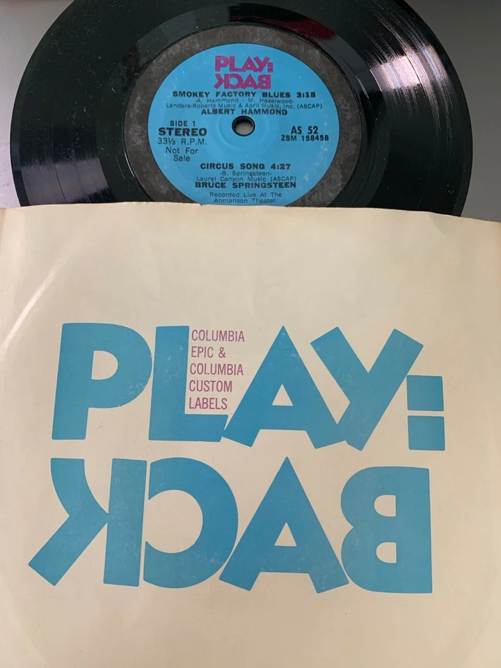 Bruce Springsteen (Play Back) 45 EP-W/PS  "Circus Song"    Play Back Foto 2 de 2