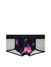 Victoria's Secret PINK Logo Boyshort Panty Heather Grey/Floral