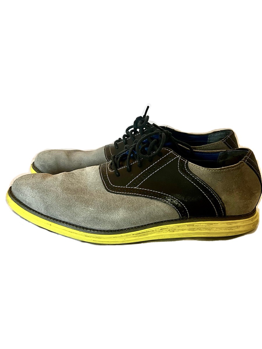 Mark Nason Grey Suede Wingtip Oxfords with Yellow Sole 2017 Grey & Yellow Brogue Wingtip – Kabaccha main image 4