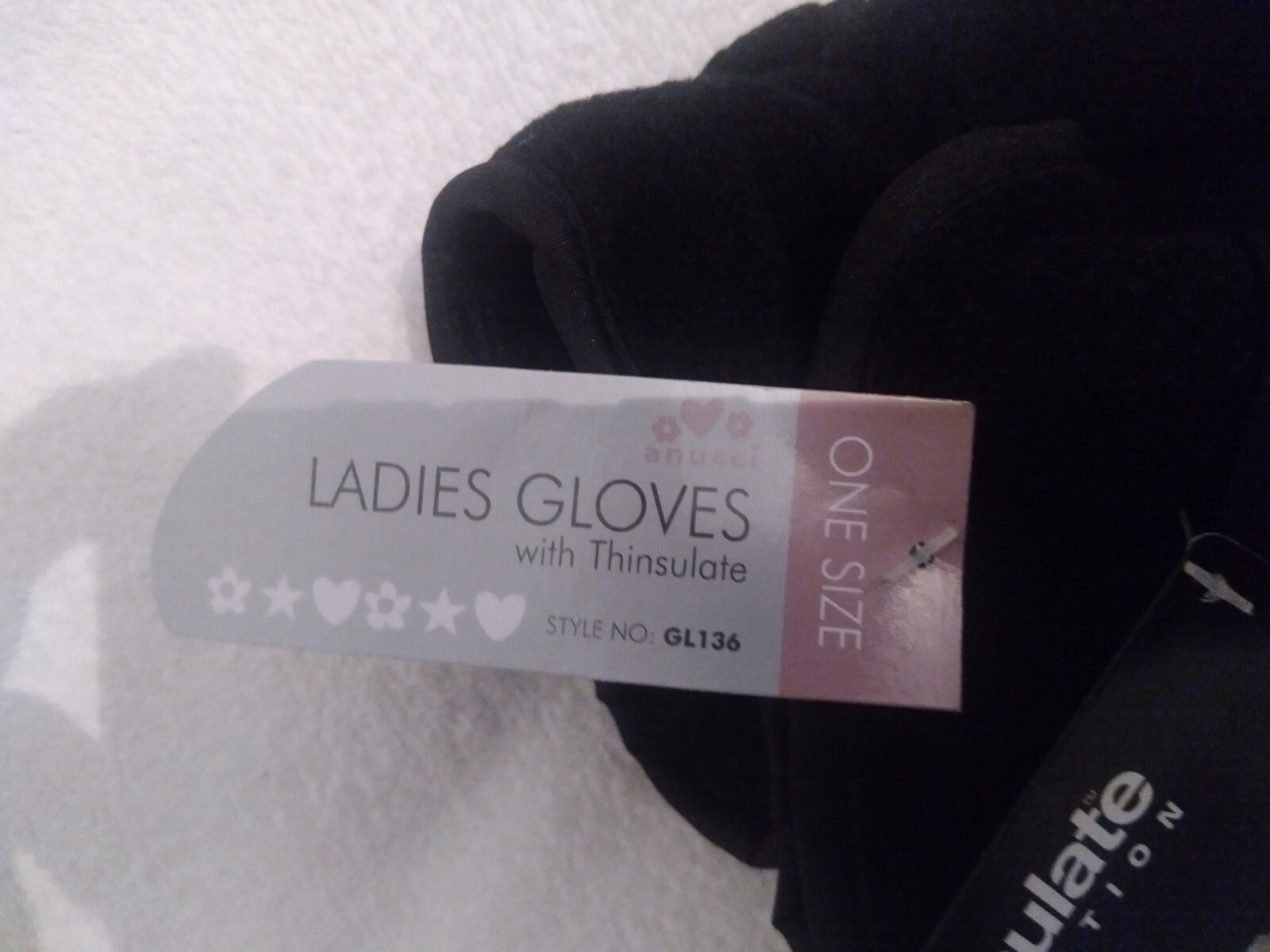 ANUCCI BLACK Ladies Womens Polar Fleece Thermal Thinsulate Gloves 40