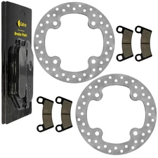 2 Front Brake Disc Rotor And Pads for Polaris RZR S 800 EFI 2009 2010 2011-2014