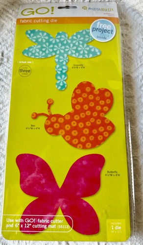 AccuQuilt GO! Fabric Cutting Die Critters Bee Butterfly Dragonfly NEW - 第 1/8 張圖片