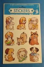 Vtg Puppies Sticker Sheets 4 Sheets Sealed Package Scripture Press