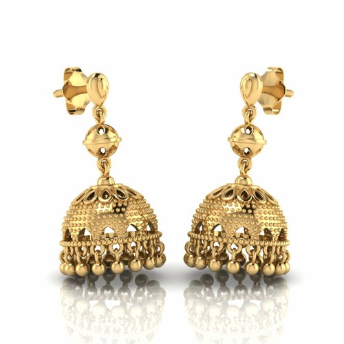 Drop Earrings Plain Gold Jewelry Real 