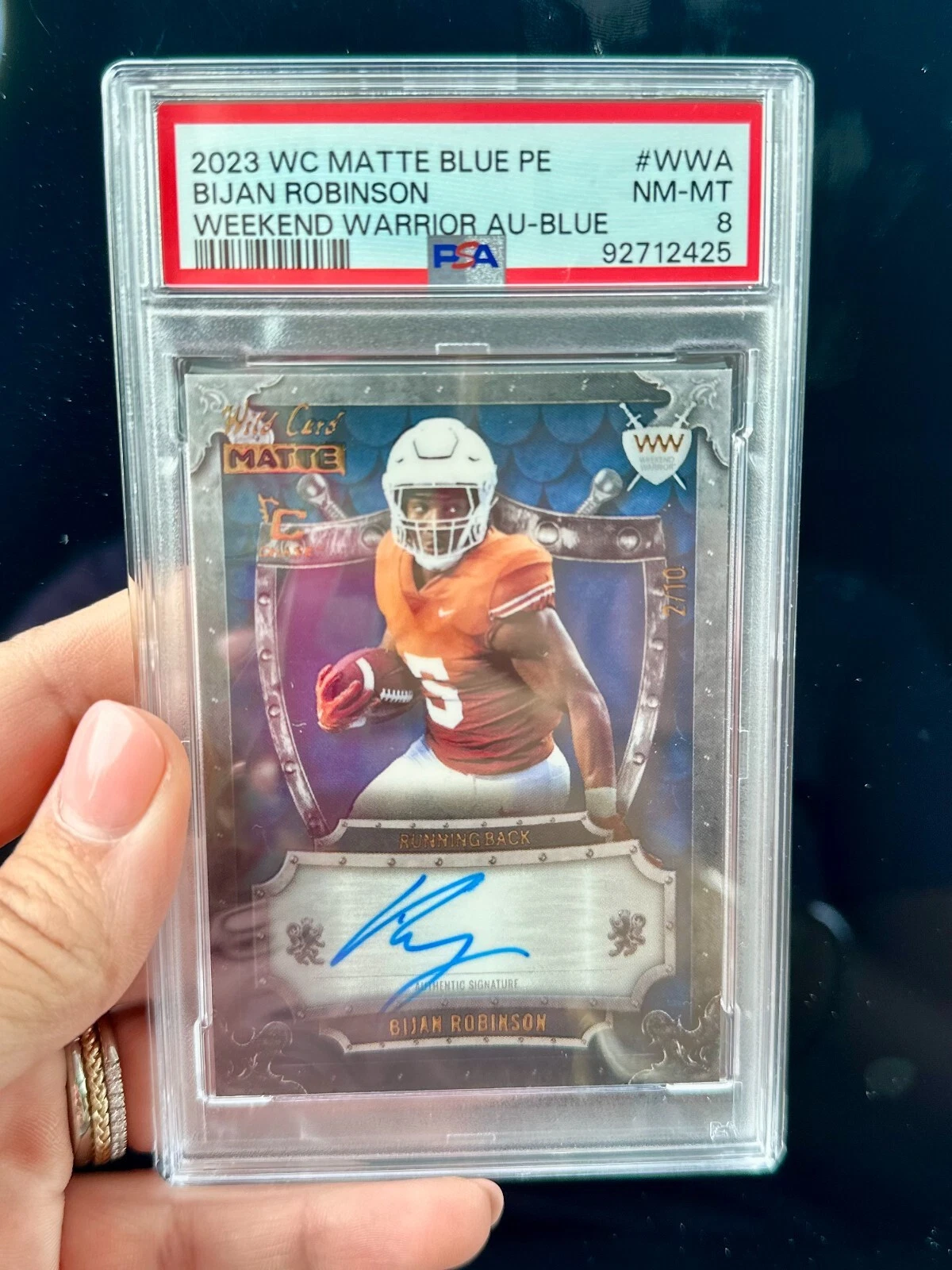 Bijan Robinson Wild Card Matte Blue Premium Edition Weekend Warrior Autographs #WWA Blue