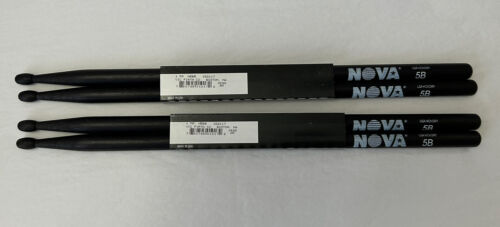 Bâtons de batterie noirs neufs Vic Firth NOVA 5B 2 paires. (SH8) - Photo 1 sur 3