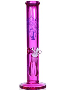 13 5 Cylinder Bong Ice Catcher Girly Hot Pink Glass Water Pipe Hookah Bong Usa Ebay