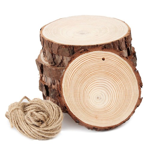 60Pcs Natural Wood Slices 5-6cm Wooden Circles DIY Crafts for Wedding Xmas Decor - Picture 19 of 22