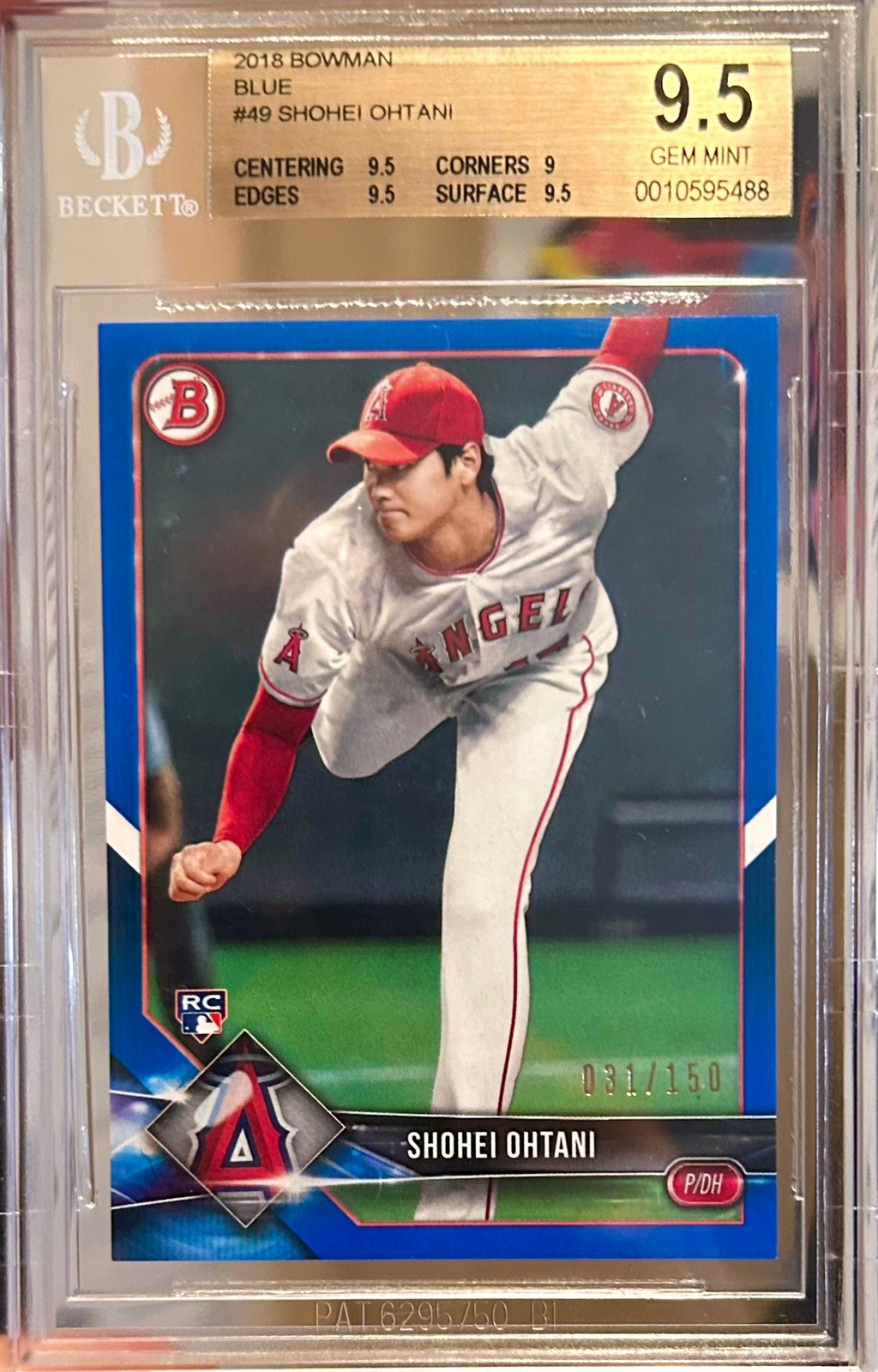 2018 Bowman Blue #49 Shohei Ohtani /150 Rookie BGS 9.5