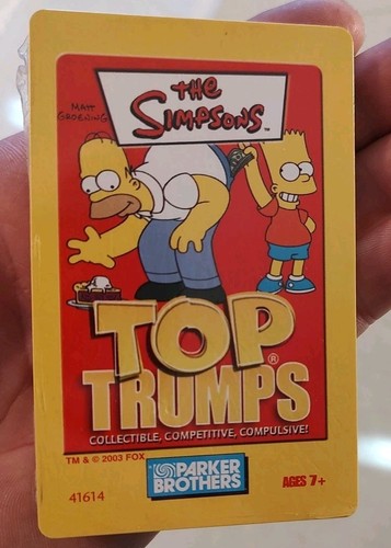 Vintage Hasbro 2003 The Simpsons Top Trumps Bart Homer Card Set Sealed New - Picture 2 of 3