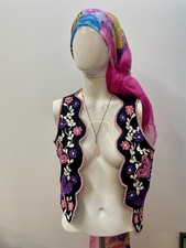 Weste Vintage 70er Jahre bestickt Hippie  Boho ca 38/40 Mottoparty 