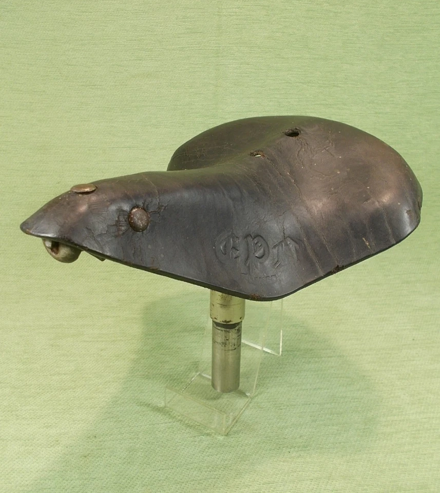 EPA France ?? - Ancienne Selle en Cuir - Vélo Ancien - Vintage 1940/50's - Photo 2/4