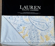 RALPH LAUREN Marisa Full/Queen Duvet SET 100 Cotton Blue/yellow paisley NWT