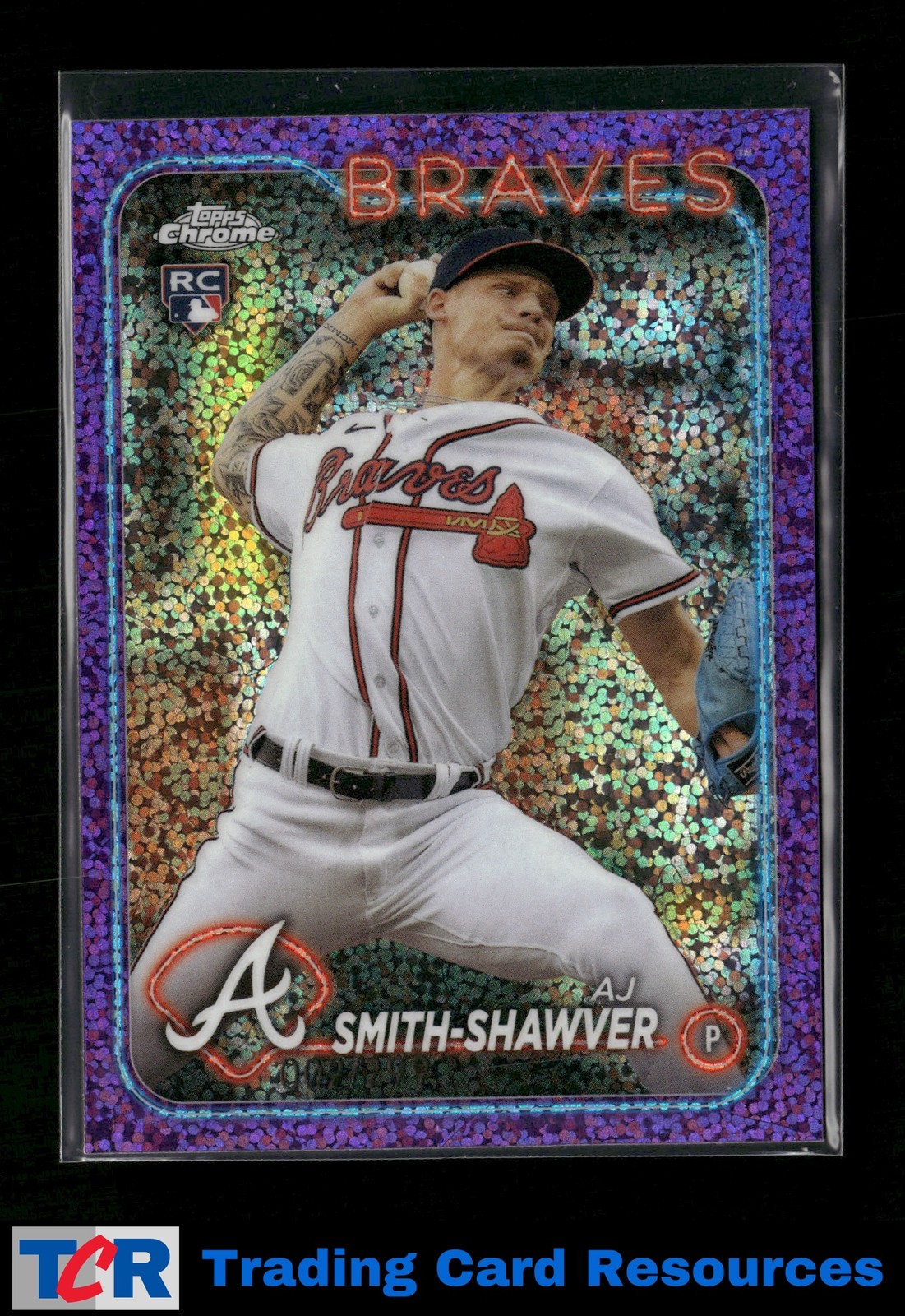 2024 Topps Chrome #19 AJ Smith-Shawver Purple Speckle Refractors #/299