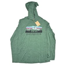 Patagonia Mens Capilene Cool Daily Hoody Fitz Roy Foothills T-shirt Canopy Green
