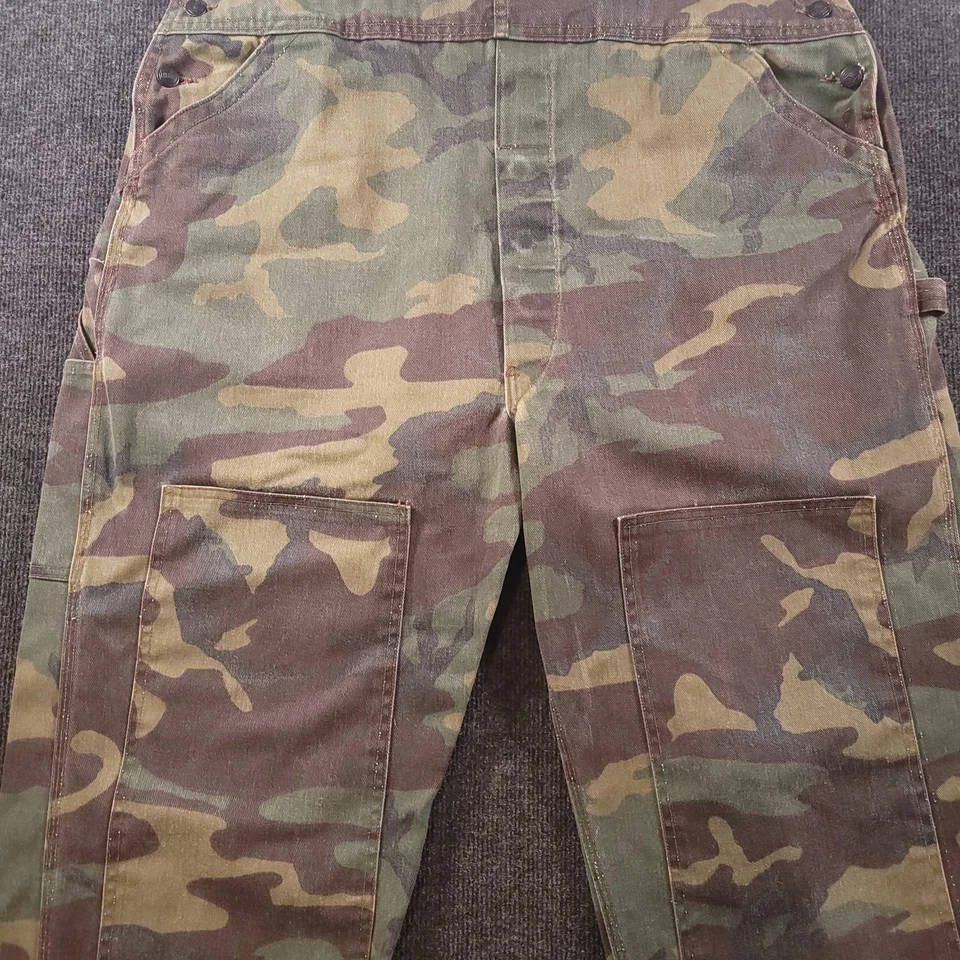 Vintage Liberty Camo Overalls Hunting Pants Made in USA Double Knee Denim 48x32 - Image 3 of 4