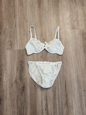 Wacoal NWOT Baby Blue 84943 Vintage Lingerie Set Size Large 34B