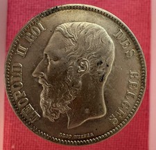 1869 Belgium 5 Francs KM#24