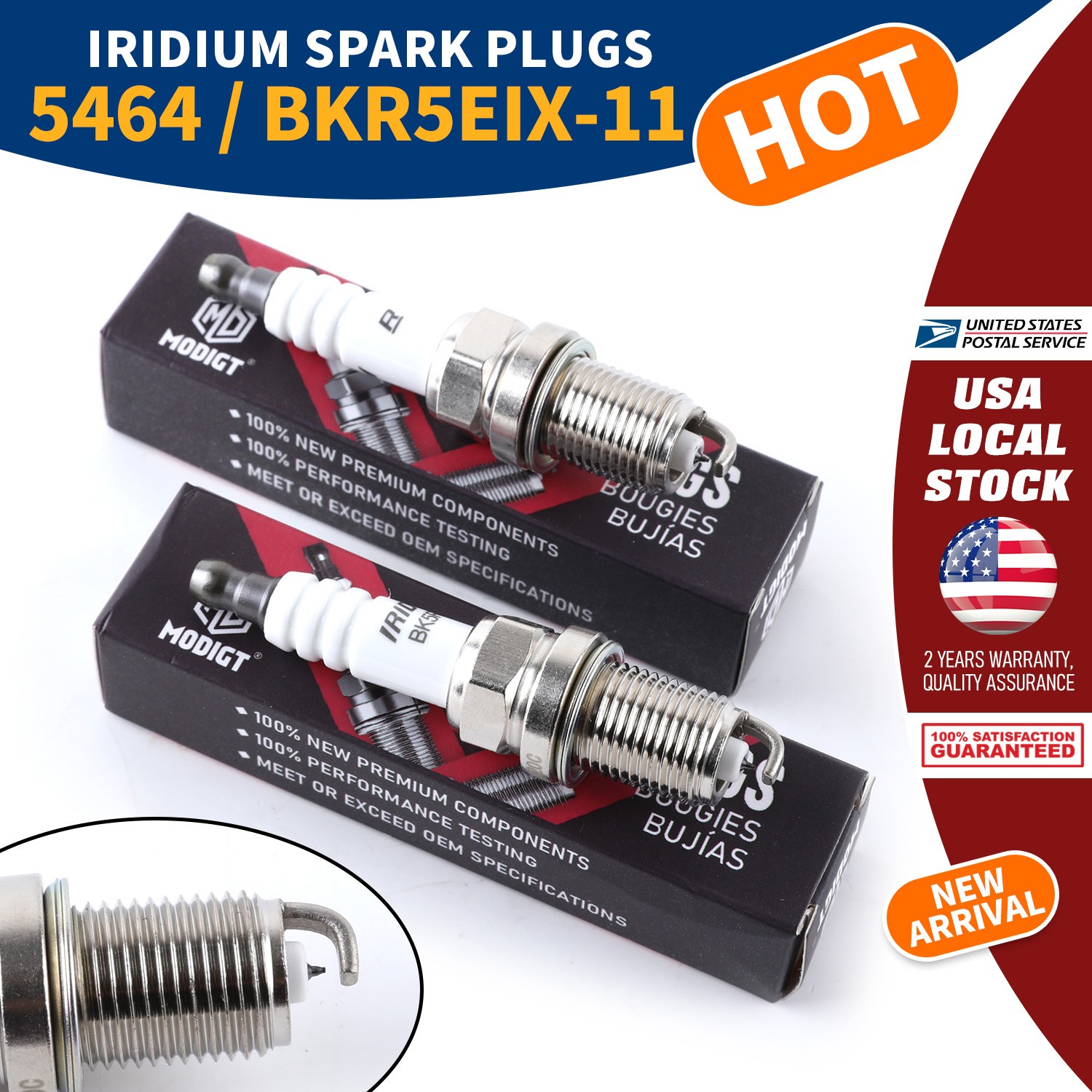Set of 4 Replacement For NGK BKR5EIX-11 5464 High Performance Iridium Spark Plug