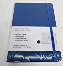 A5 Leather Hardcover Notebook for Work College Ruled Lined Journal Thick Paper